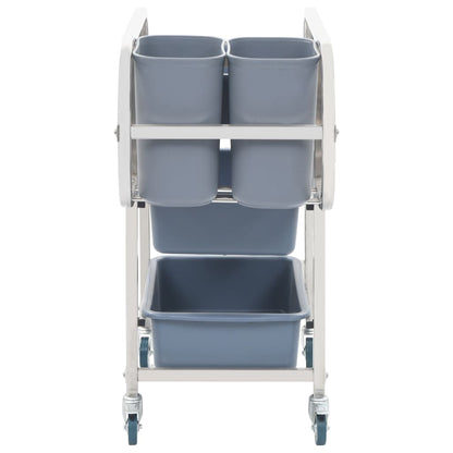 Kitchen Cart with Plastic Containers 82x43.5x92 cm