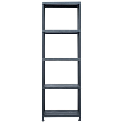 Storage Shelf Racks 2 pcs Black 125 kg 60x30x180 cm Plastic