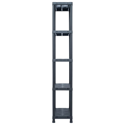 Storage Shelf Racks 2 pcs Black 125 kg 60x30x180 cm Plastic