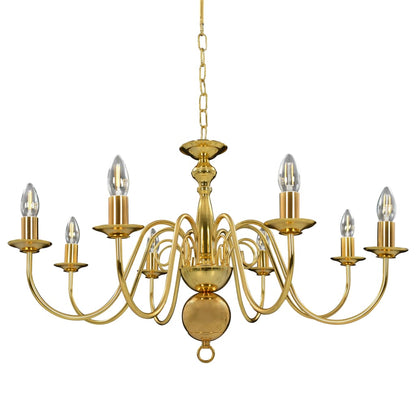 Chandelier Golden 8 x E14 Bulbs