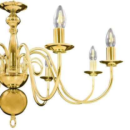 Chandelier Golden 8 x E14 Bulbs