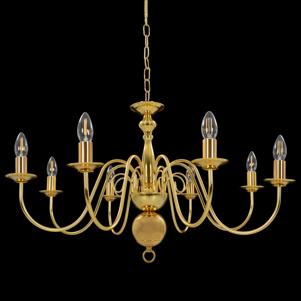 Chandelier Golden 8 x E14 Bulbs