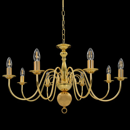 Chandelier Golden 8 x E14 Bulbs