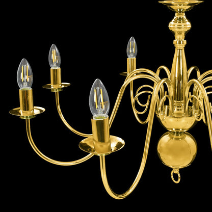 Chandelier Golden 8 x E14 Bulbs