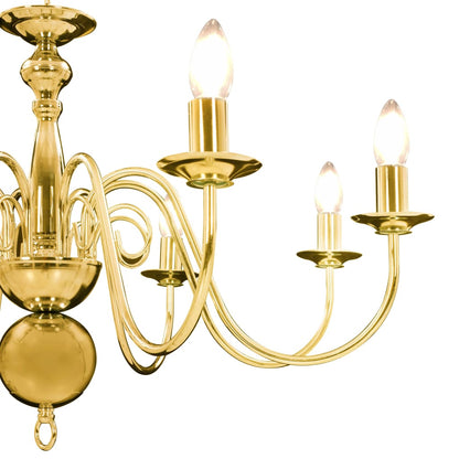 Chandelier Golden 8 x E14 Bulbs