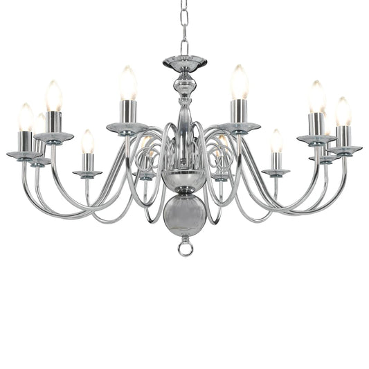 Chandelier Silver 12 x E14 Bulbs