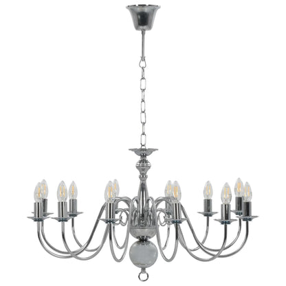 Chandelier Silver 12 x E14 Bulbs