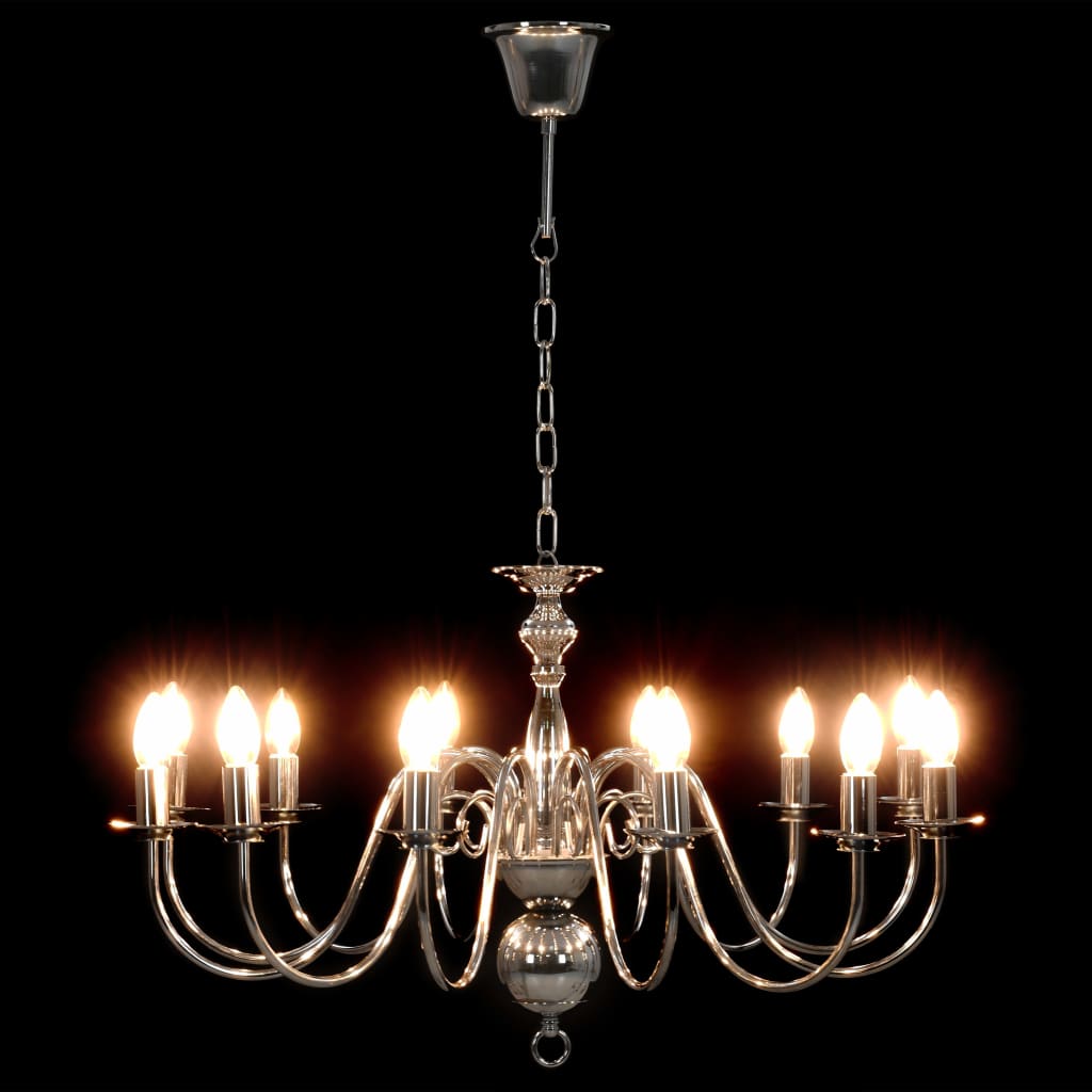 Chandelier Silver 12 x E14 Bulbs