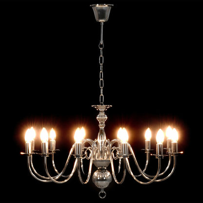 Chandelier Silver 12 x E14 Bulbs