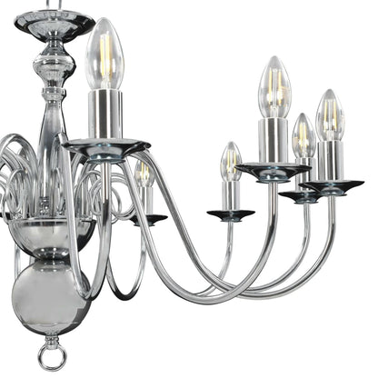 Chandelier Silver 12 x E14 Bulbs