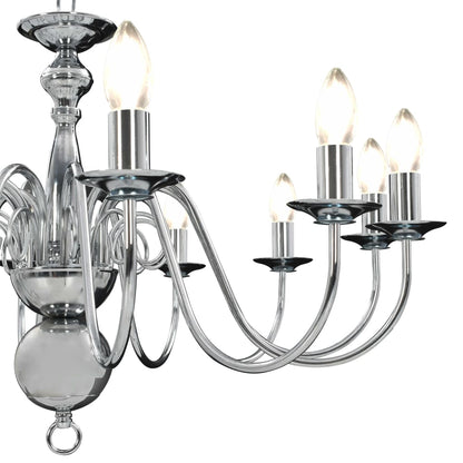 Chandelier Silver 12 x E14 Bulbs