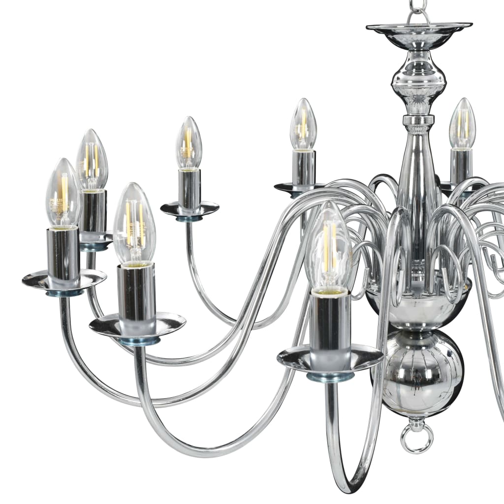 Chandelier Silver 12 x E14 Bulbs