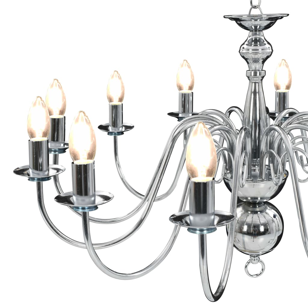 Chandelier Silver 12 x E14 Bulbs
