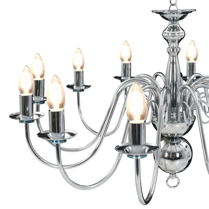 Chandelier Silver 12 x E14 Bulbs