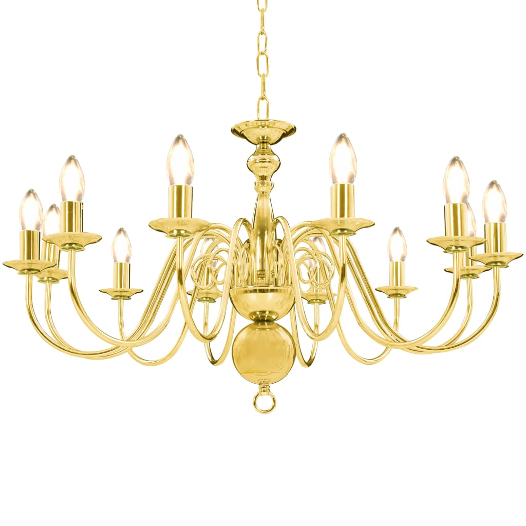 Chandelier Golden 12 x E14 Bulbs