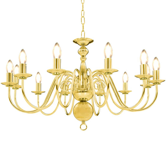 Chandelier Golden 12 x E14 Bulbs