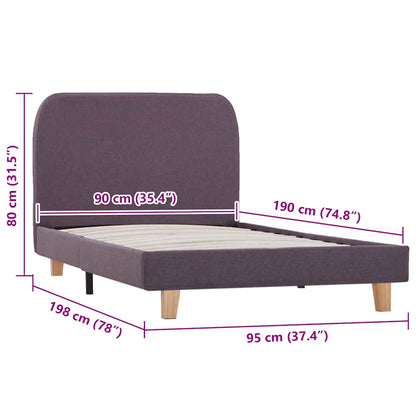 Bed Frame without Mattress Taupe Fabric 90x190 cm Single