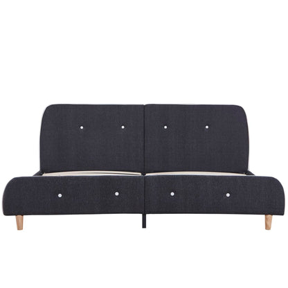 Bed Frame without Mattress Dark Grey Fabric 150x200 cm King Size