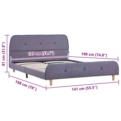 Bed Frame without Mattress Light Grey Fabric 135x190 cm Double