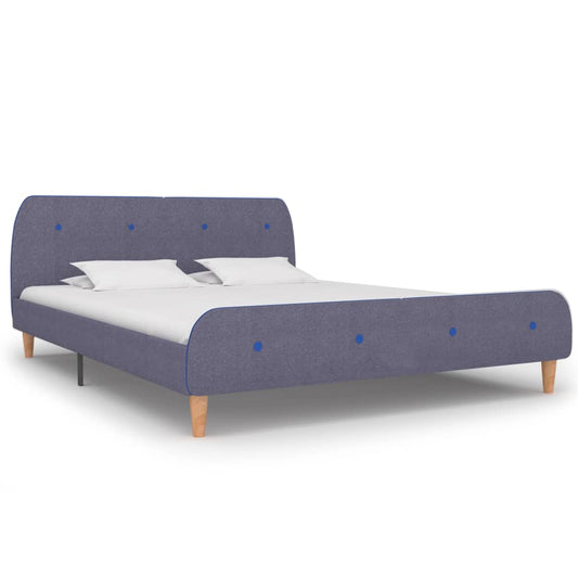 Bed Frame without Mattress Light Grey Fabric 150x200 cm King Size