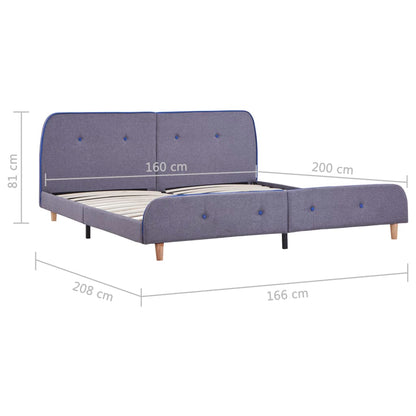 Bed Frame without Mattress Light Grey Fabric 150x200 cm King Size