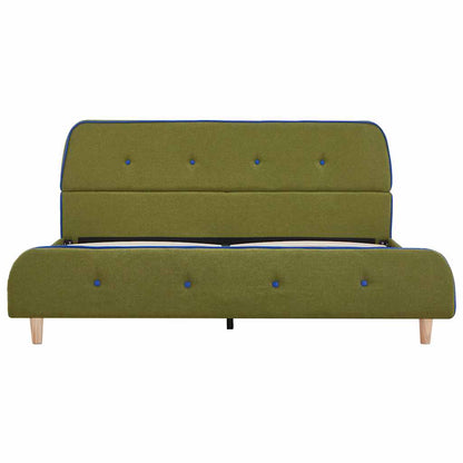 Bed Frame without Mattress Green Fabric 135x190 cm Double