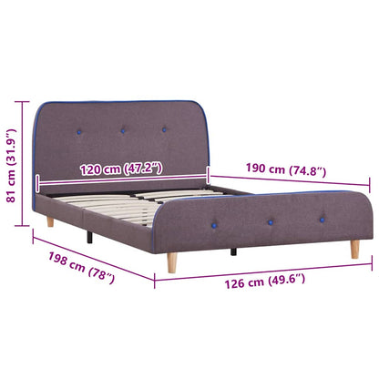 Bed Frame without Mattress Taupe Fabric 120x190 cm Small Double
