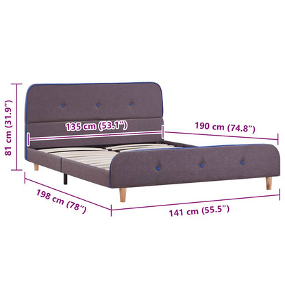 Bed Frame without Mattress Taupe Fabric 135x190 cm Double