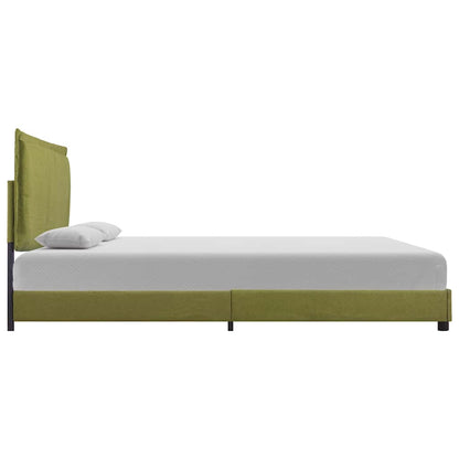 Bed Frame without Mattress Green Fabric 135x190 cm Double