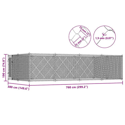 Outdoor Dog Kennel 7.6x3.8x1.9 m
