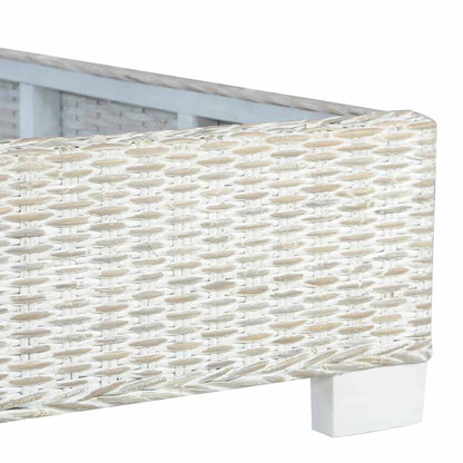 Bed Frame without Mattress Grey Natural Rattan 180x200 cm Super King