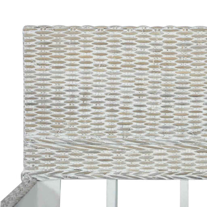 Bed Frame without Mattress Grey Natural Rattan 180x200 cm Super King