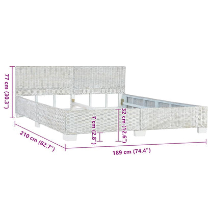 Bed Frame without Mattress Grey Natural Rattan 180x200 cm Super King