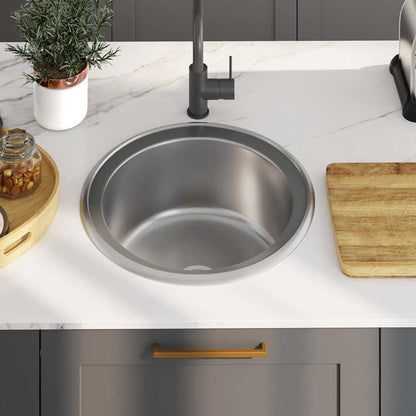 Kitchen Sink with Strainer and Trap Stainless Steel