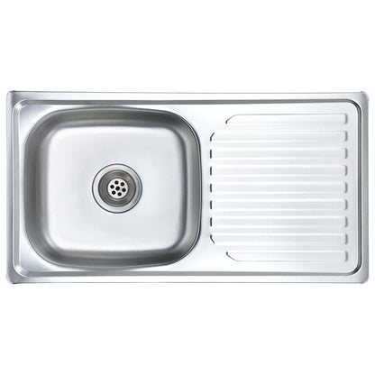 Kitchen Sink with Strainer and Trap Stainless Steel