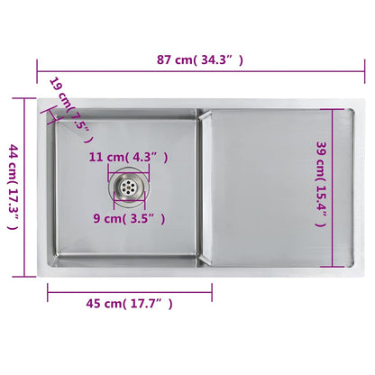 Handmade Kitchen Sink Stainless Steel