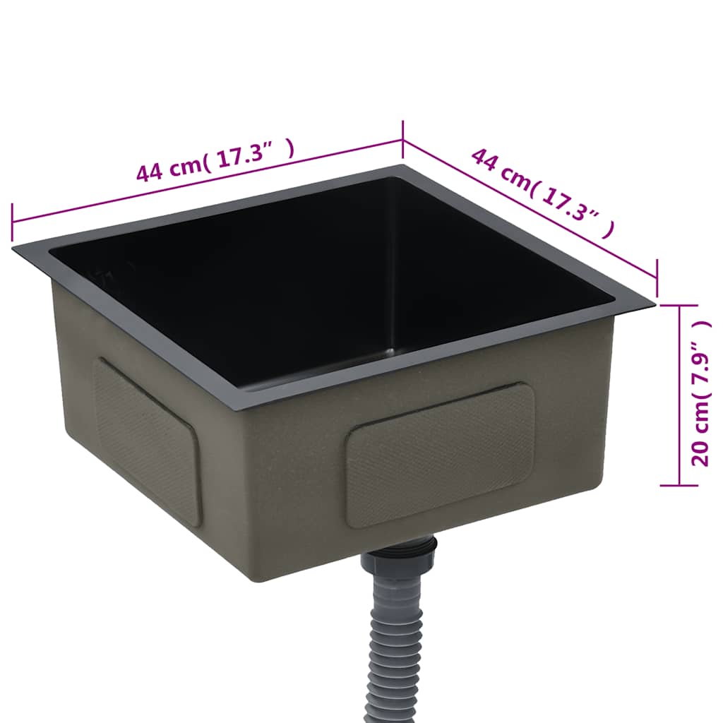 Handmade Kitchen Sink Black Stainless Steel