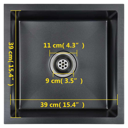 Handmade Kitchen Sink Black Stainless Steel