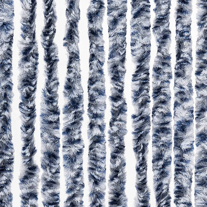Insect Curtain Blue, White and Silver 56x185 cm Chenille
