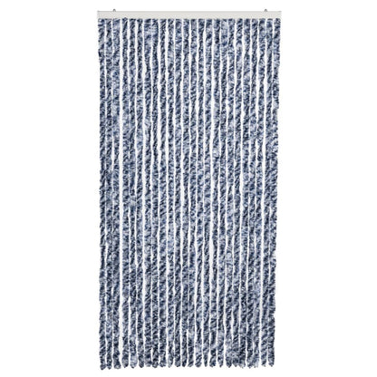 Insect Curtain Blue, White and Silver 100x220 cm Chenille