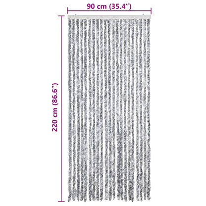 Insect Curtain White and Grey 90x220 cm Chenille