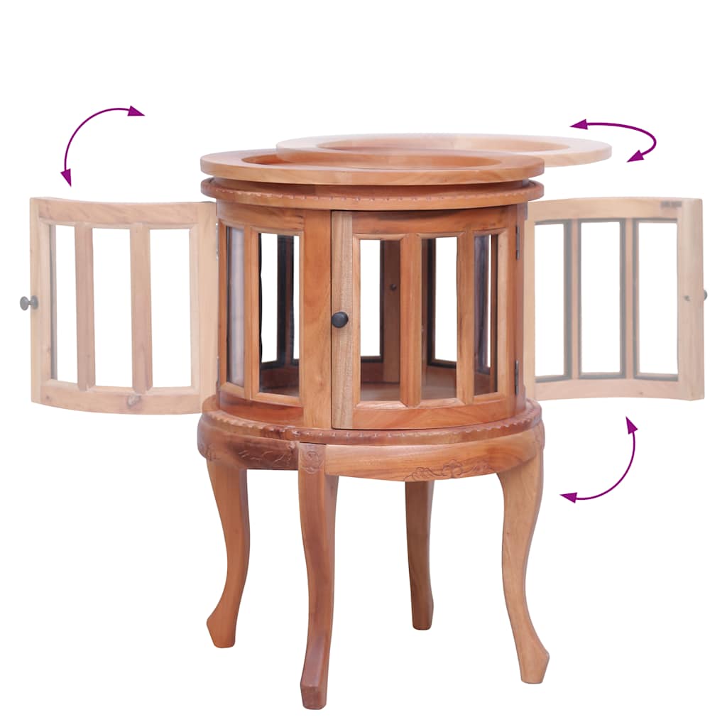 Vitrine Cabinet Natural 50x50x76 cm Solid Mahogany Wood