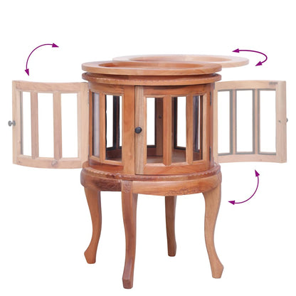 Vitrine Cabinet Natural 50x50x76 cm Solid Mahogany Wood