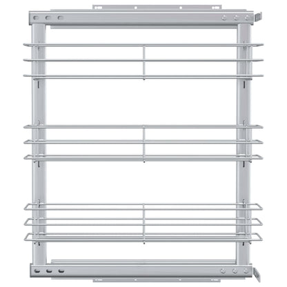 3-Tier Pull-out Kitchen Wire Basket Silver 47x15.5x55.5 cm