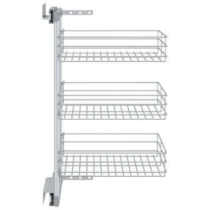 3-Tier Pull-out Kitchen Wire Basket Silver 47x35x56 cm