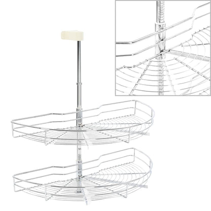 2-Tier Kitchen Wire Basket Silver 180 Degree 75x38x80 cm