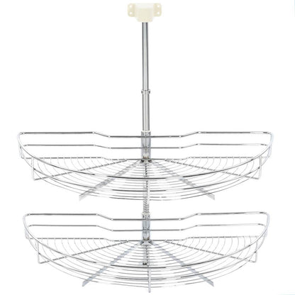 2-Tier Kitchen Wire Basket Silver 180 Degree 75x38x80 cm