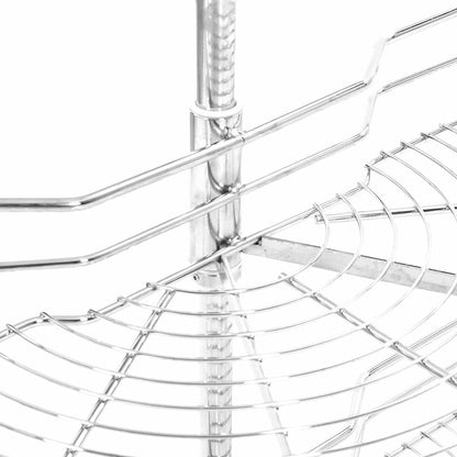 2-Tier Kitchen Wire Basket Silver 180 Degree 75x38x80 cm