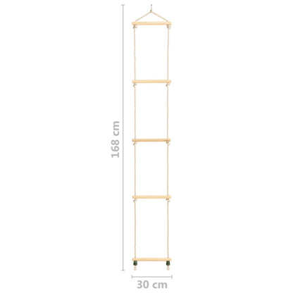 Kid's Rope Ladder Solid Wood and PE 30x168 cm
