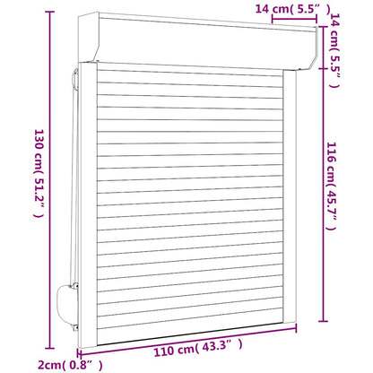 Roller Shutter Aluminium 110x130 cm Anthracite